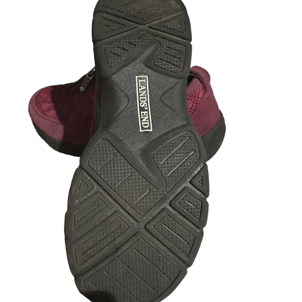 ❄️ Lands’ End slip-on shoe fleece lined Maroon Size 8.5 - Picture 3 of 15